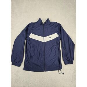 Vintage Nike Windbreaker Jacket Mens XL Blue White Full Zip Colorblock Track